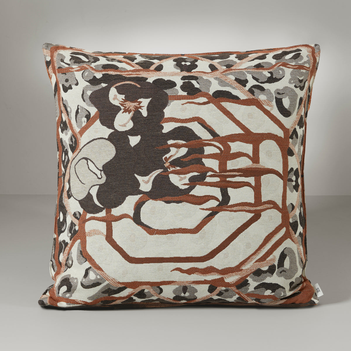 Frida flora cushion, 60X60, rust/brown