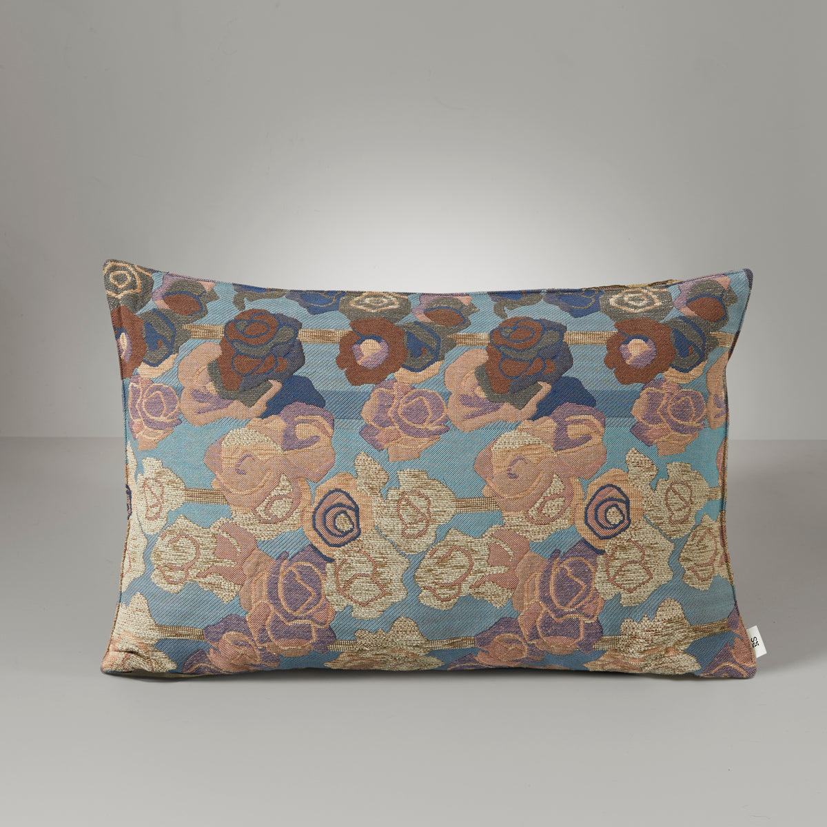Frida roses cushion, 40X60, blue/pink