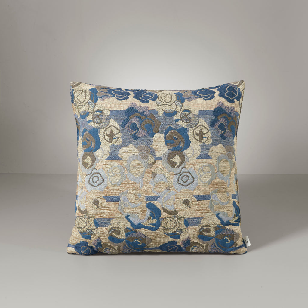 Frida roses cushion, 50X50, blue/beige