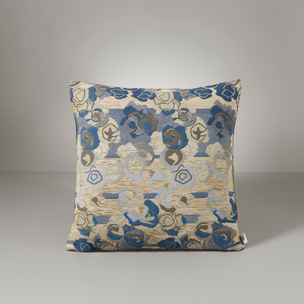 Frida roses cushion, 50X50, blue/beige
