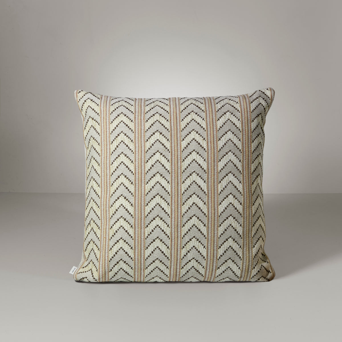 Icons & stripes cushion, beige/rust