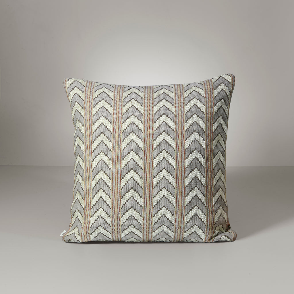 Icons & stripes cushion, taupe/rust