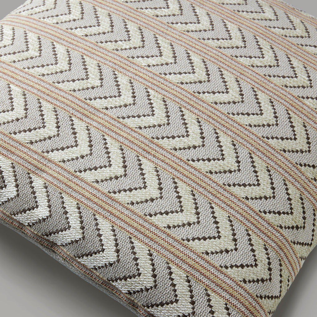 Icons & stripes cushion, beige/rust