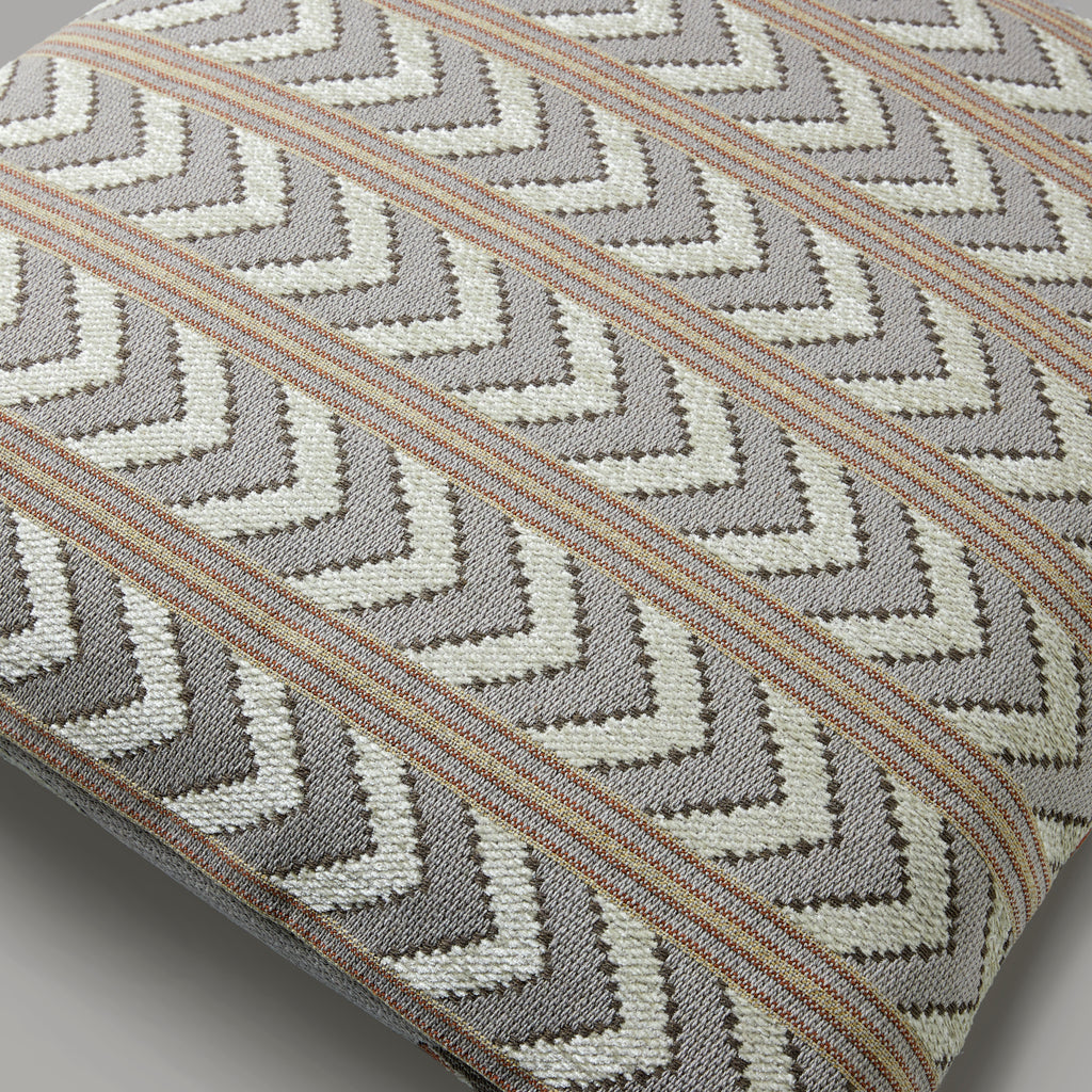 Icons & stripes cushion, taupe/rust