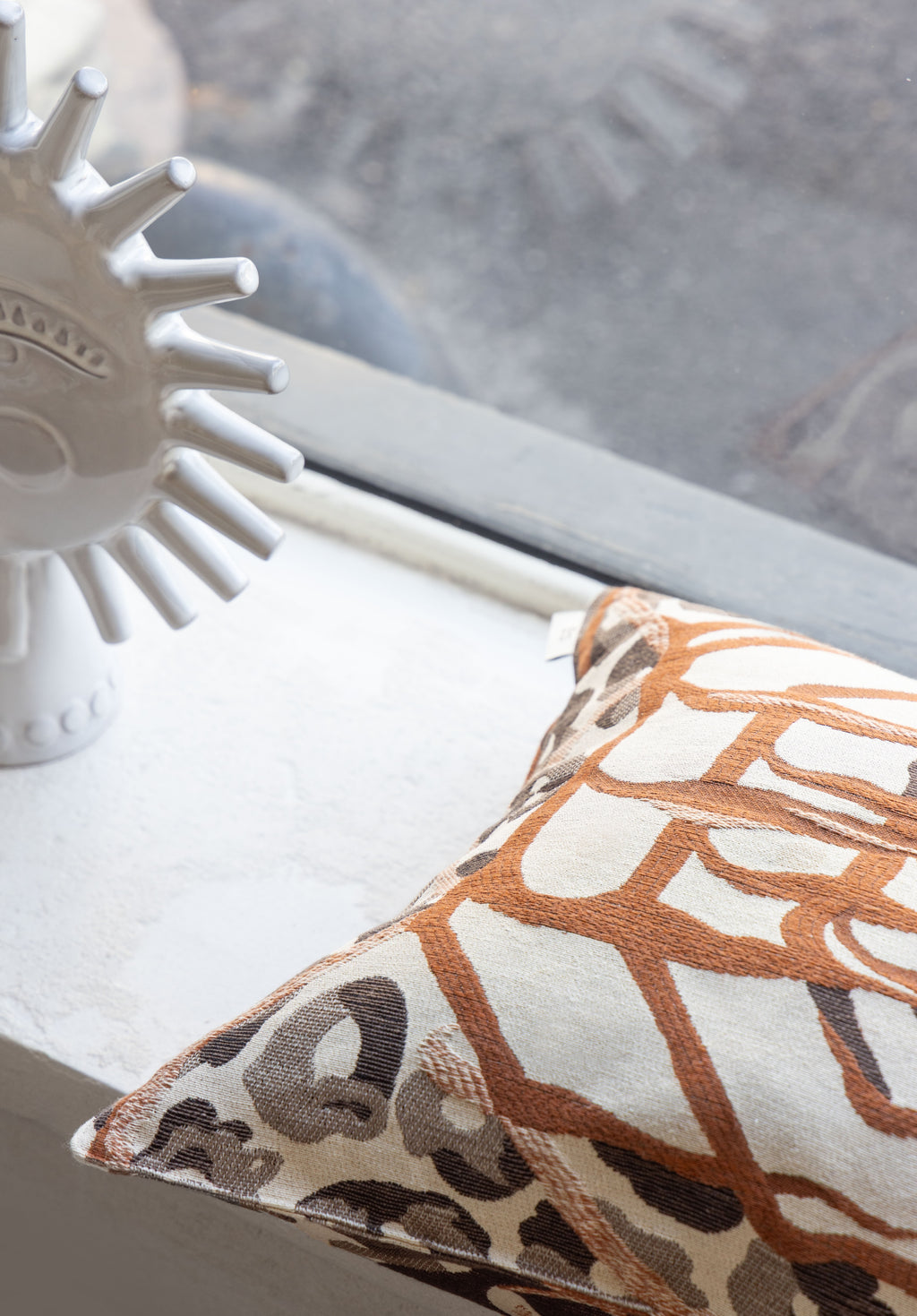 Frida flora cushion, 60X60, rust/brown