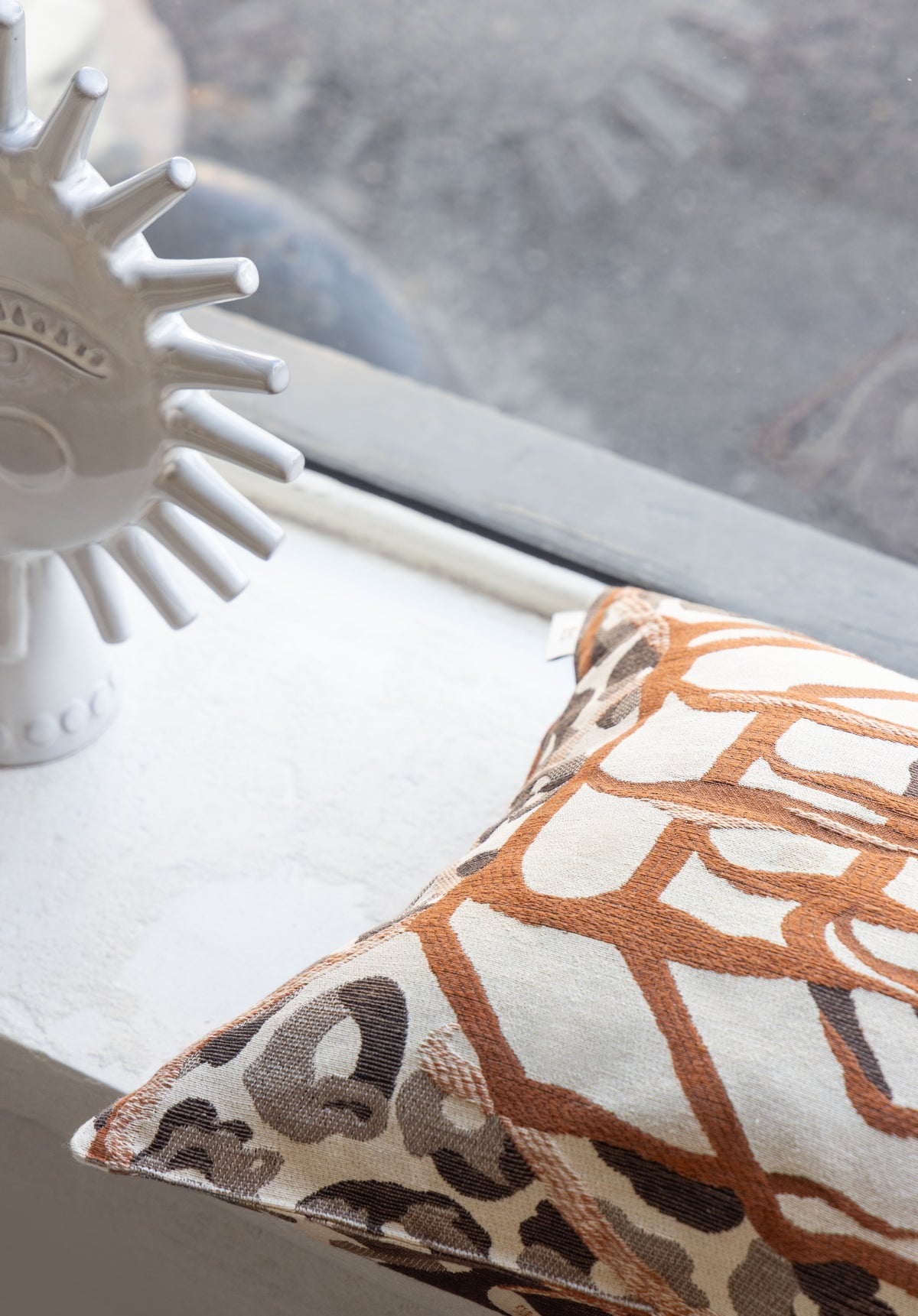 Frida flora cushion, 60X60, rust/brown